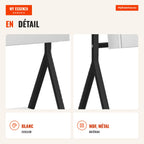 Adjustable Angle Standing Jewelry Cabinet Full-Length Mirror with Lower Shelf Magnetic Lock Jewelry Holders 47x36x157cm  — Infografia FR (detalhe)