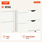 6-Drawer Chest with Raised Legs for Bedroom & Living Room 120x40x76 cm White — Infografia EN (detalhe)