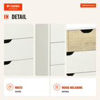 HOMCOM 5 Drawer Chest with Raised Legs for Bedroom — Infografia EN (detalhe)
