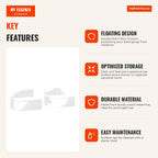 2 Floating Bedside Tables Set of 2 Wall-Mounted Tables with Storage Drawer 43x36.5x30.5 cm White — Infografia EN (vantagens)