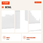 2 Floating Bedside Tables Set of 2 Wall-Mounted Tables with Storage Drawer 43x36.5x30.5 cm White — Infografia EN (detalhe)