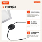 Wooden Floor Lamp with 3 Storage Shelves for E27 Bulb Max 40W Modern Lamp for Living Room Bedroom 26x26x160cm White — Infografia PT (em utilização)