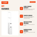 Bathroom Cabinet with 2 Doors and 2 Open Shelves Tall Storage Unit for Bathroom Living Room Bedroom Modern Style 15.2x29 — Infografia EN (vantagens)