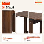 Extendable Dining Table for 4-6 People with Folding Side Panel — Infografia PT (detalhe)
