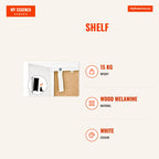 Shelf with 3 Open Shelves and 1 Closed with Door Modern Style Book Toy Plant Storage Shelf 40x30x129.5cm White — Infografia EN (medidas)