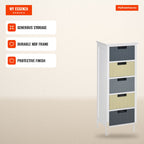 Wooden Chest of Drawers with 5 Drawers Elevated Feet Modern Style for Bedroom Living Room Bathroom 35x28x90.5cm Multicol — Infografia EN (em uso)