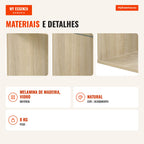 Mesa Auxiliar Moderna Mesa de Cabeceira com 3 Prateleiras 1 de Vidro para Sala de Estar Dormitório 40x40x56cm Madeira Na — Infografia PT (materiais e detalhes)
