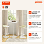 Modern Round Bar Table High Kitchen Table for 2 People White Ø60x102 cm HOMCOM — Infografia EN (em utilização)