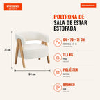 Borreguito Upholstered Armchair for Living Room | HOMCOM — Infografia PT (medidas)