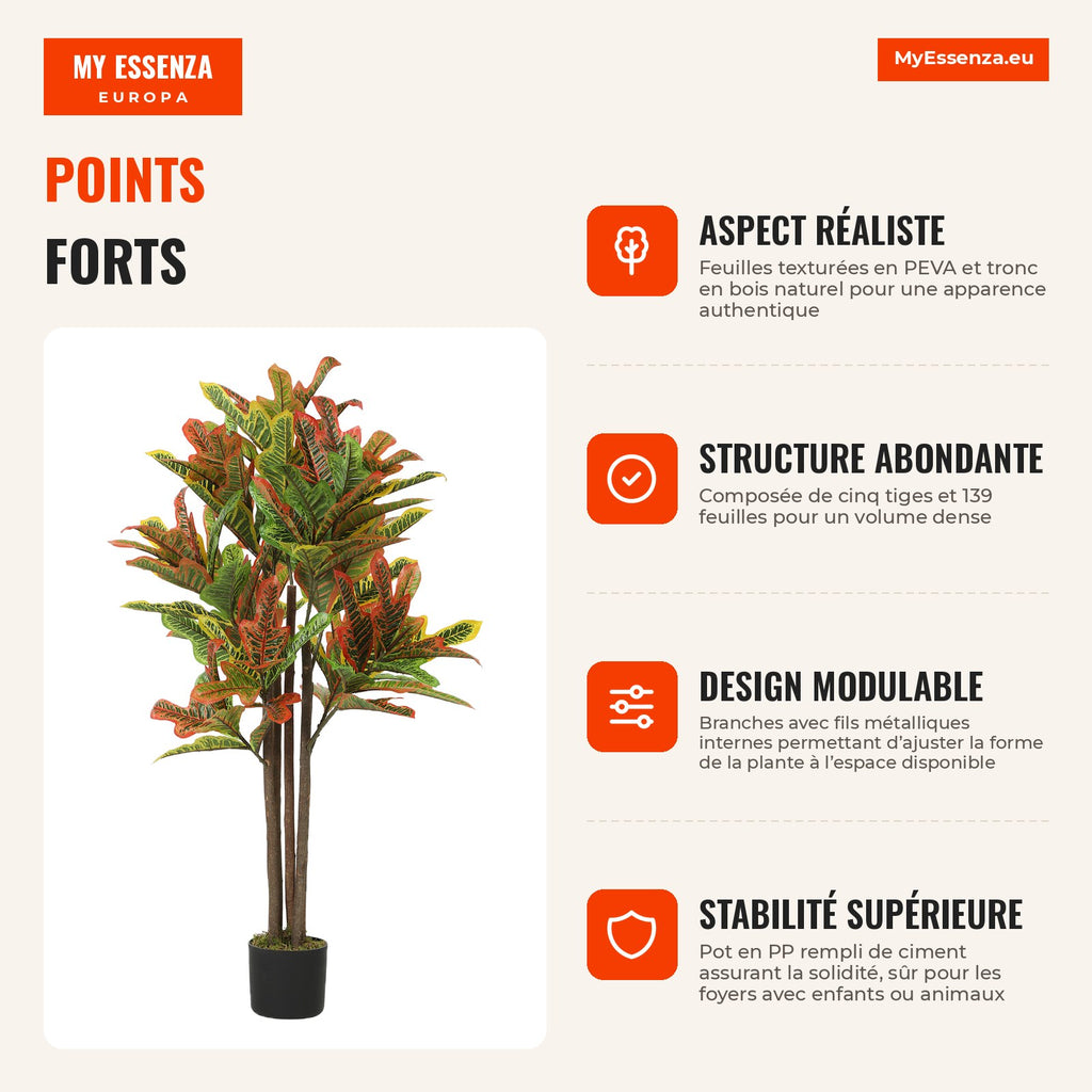 Artificial Plant 120 cm Decorative Plant with Pot and Leaves for Interior Home Office Living Room Multicolor — Infografia FR (vantagens)