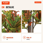 Artificial Plant 120 cm Decorative Plant with Pot and Leaves for Interior Home Office Living Room Multicolor — Infografia PT (detalhe)