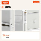 Narrow Storage Unit with 4 Fabric Drawers Chest of Drawers for Small Bedroom Narrow with Steel Frame for Small Spaces Li — Infografia EN (detalhe)