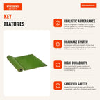 25 mm Artificial Grass Roll 300x100 cm Realistic with Drainage Outsunny — Infografia EN (vantagens)