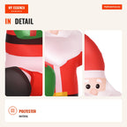 1.2m Inflatable Santa Claus with Gift Christmas Decoration LED Lighting 70x50x120cm Multicolor — Infografia EN (detalhe)