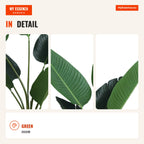 Artificial Palm Plant with Pot 7 Leaves for Indoor and Outdoor Ø15x120cm Green — Infografia EN (detalhe)