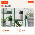 Garden Greenhouse with 4 Shelves and PE Cover, Steel Frame 70x50x160cm White Outsunny — Infografia PT (detalhe)