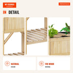 Wooden Urban Garden Raised Bed with 6 Compartments and Bottom Shelf for Plants and Flowers Outdoor Terrace Garden Capaci — Infografia EN (detalhe)
