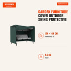 Garden Furniture Cover Outdoor Swing Protective Cover with Zipper 205x124x164cm Green — Infografia EN (medidas)