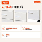 Mobile Office Drawer Unit with 3 Drawers, 4 Wheels and Lock with 2 Keys 40x40x61.5 cm White — Infografia PT (materiais e detalhes)