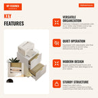 Office Drawer Unit with 2 Drawers Filing Cabinet for A4 or Letter 40x40x71 cm White HOMCOM — Infografia EN (vantagens)