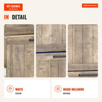 Office Drawer Unit with 4 Drawers, Lock and 2 Keys, Rails for Hanging A4 Letter Files, Mobile Filing Cabinet 39.4x40x129 — Infografia EN (detalhe)