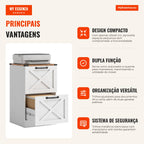 Office Cabinet with 2 Drawers, Filing Cabinet with Printer Stand 40x40x71 cm White — Infografia PT (vantagens)