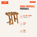 Table Football Foosball Table for Kids and Adults 69x37x70cm with 2 Balls 6 Metal Rods 2 Scoreboards Foldable Legs for F — Infografia EN (medidas)