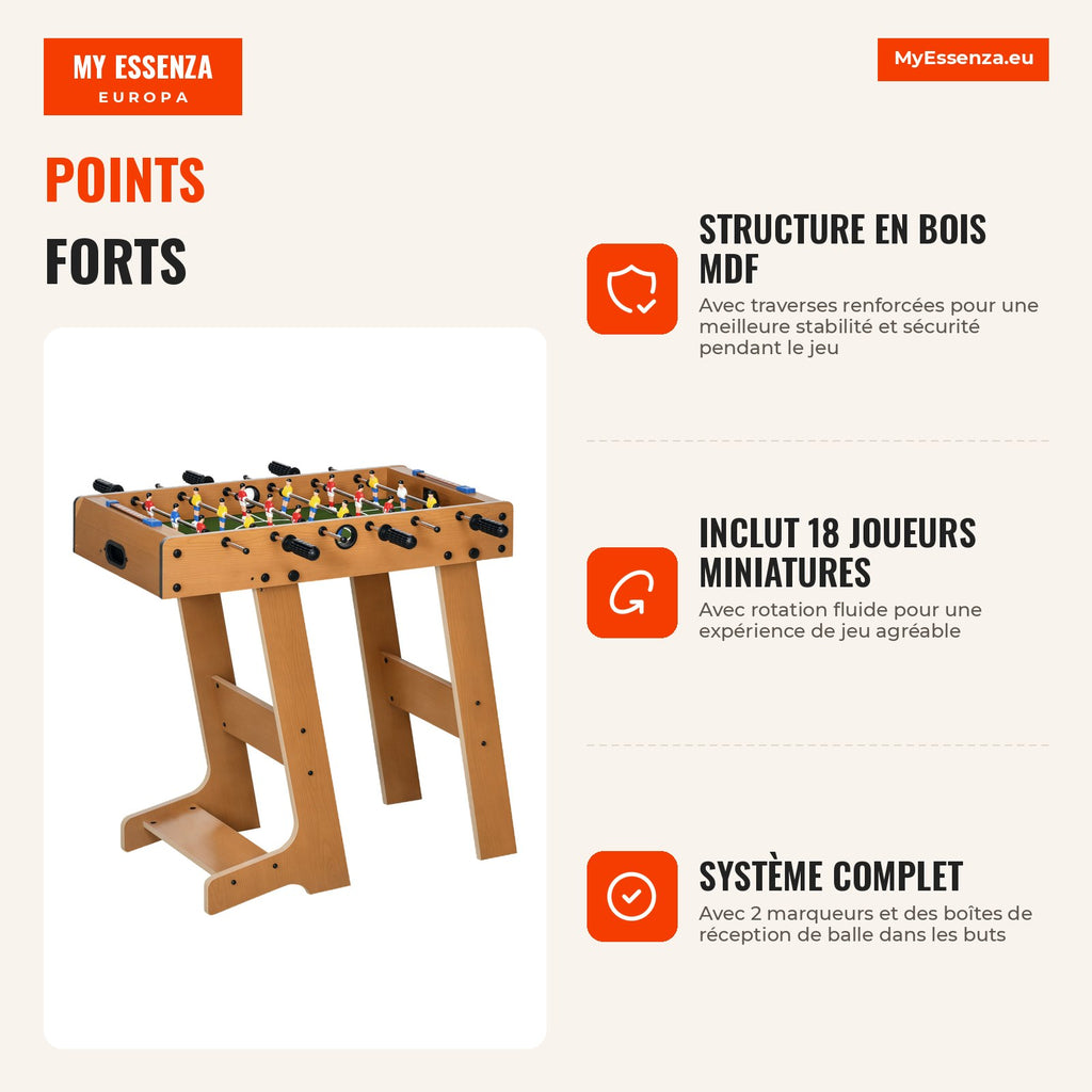 Table Football Foosball Table for Kids and Adults 69x37x70cm with 2 Balls 6 Metal Rods 2 Scoreboards Foldable Legs for F — Infografia FR (vantagens)
