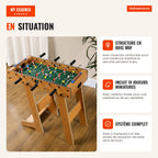 Table Football Foosball Table for Kids and Adults 69x37x70cm with 2 Balls 6 Metal Rods 2 Scoreboards Foldable Legs for F — Infografia FR (em utilização)