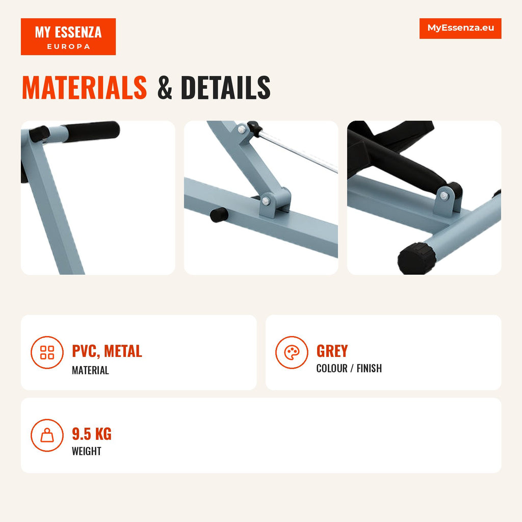 HOMCOM Rowing Machine with LCD Screen for Home Workouts — Infografia EN (materiais e detalhes)
