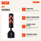 165cm Standing Punching Bag with Base for Water or Sand Fill for Adults and Kids Black — Infografia EN (vantagens)