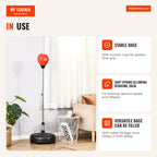 Adjustable 4-Level Standing Punching Bag Ø45x132-158cm Black and Red HOMCOM — Infografia EN (em utilização)