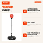 Adjustable 4-Level Standing Punching Bag Ø45x132-158cm Black and Red HOMCOM — Infografia ES (vantagens)