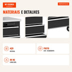 Carrinho de Ferramentas com 5 Gavetas e Fecho Carrinho de Oficina com Rodas com Travão e Bancada em Aço Inoxidável Caixa — Infografia PT (materiais e detalhes)