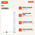 Modern Floor Lamp for Bedroom Living Room with Foot Switch and Stainless Steel Base Ø15x120 cm White — Infografia EN (vantagens)