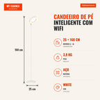 Smart WiFi Floor Lamp Modern LED Adjustable RGBCW Works with Alexa Google Assistant 350° Rotatable Screen for Living Roo — Infografia PT (medidas)
