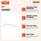Set of 4 Colour Adjustable LED Ceiling Lights | HOMCOM — Infografia EN (vantagens)