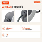 Enrolador de Mangueira de Ar Comprimido Automático de 10 m Conector de 1/4'' BSP com Suporte Giratório de Parede 180° Di — Infografia PT (materiais e detalhes)