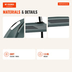 Portable Elevated Pet Bed with Removable Canopy Breathable Fabric 61x46x62 cm Grey — Infografia EN (materiais e detalhes)