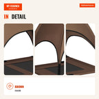 Portable Elevated Pet Bed with Removable Canopy Breathable Fabric for Indoor and Outdoor 92x76x90cm Brown — Infografia EN (detalhe)