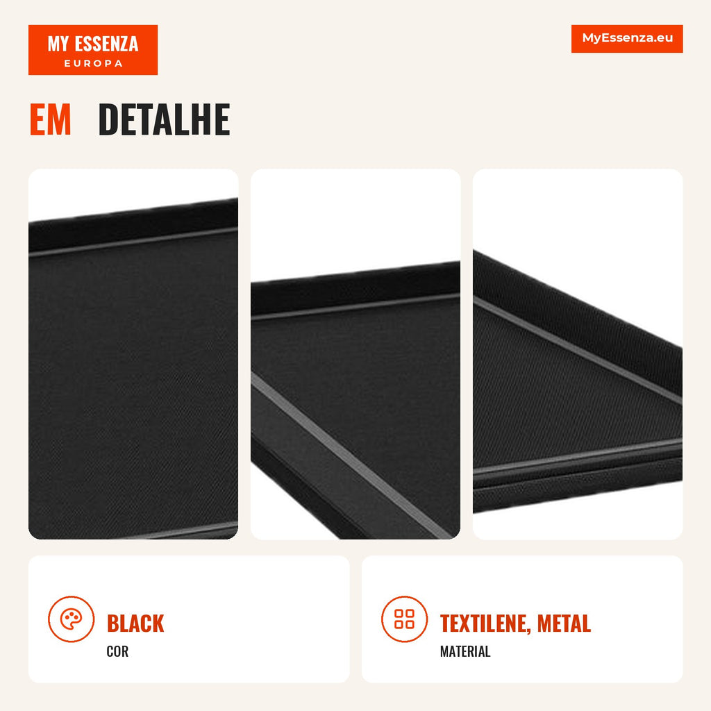 Elevated Breathable Bed for Dogs and Cats 130x90x20 cm Black — Infografia PT (detalhe)