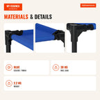 Breathable Elevated Dog Bed for Large Dogs 92x76x18 cm Blue — Infografia EN (materiais e detalhes)