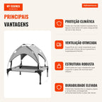 PawHut Elevated Dog Bed with Canopy 76x61x69.5 cm Light Grey — Infografia PT (vantagens)