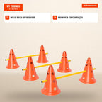Conjunto Agilidade para Cães 3 peças Equipamento de Agilidade para Treino Conjunto de Obstáculos com 6 cones 3 obstáculo — Infografia PT (em uso)