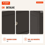 Elevated Dog Feeder with 2 Stainless Steel Bowls 2000ml and Hidden Drawer Wooden Stand 60x30x36cm Dark Brown — Infografia PT (detalhe)