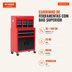 2-in-1 Tool Cart with Top Chest | HOMCOM — Infografia PT (medidas)