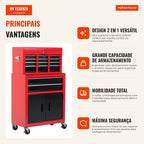 2-in-1 Tool Cart with Top Chest | HOMCOM — Infografia PT (vantagens)