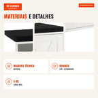 Banco Sapatos 3 Níveis Almofada Acolchoada Removível Ajustável 110,5x30x49cm Branco — Infografia PT (materiais e detalhes)