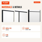 Decorative Wall Mirror 100 x 70 cm with Metal Protective Frame and Explosion-Proof Glass Black — Infografia EN (materiais e detalhes)