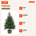 Árvore de Natal Artificial 60 cm com 50 Ramos e Base com Vaso Verde — Infografia PT (vantagens)